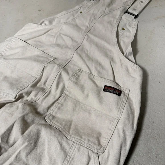 Patagonia All-Season Hemp Canvas Overalls Womens Medium Cream Tan 21600 - Picture 5 of 7